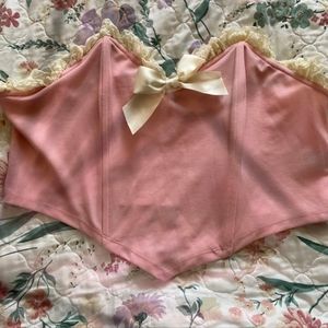 Pink lacey corset top